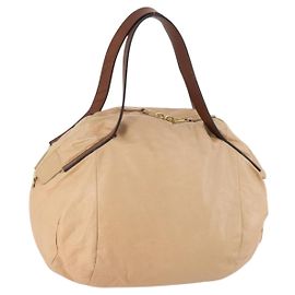 Céline CELINE Sac à main en cuir beige or Autre