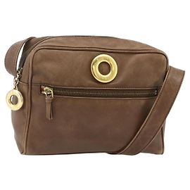 Céline CELINE Circle Shoulder Bag Leather Brown Gold Altro