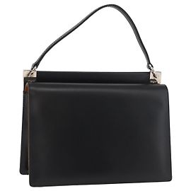 Salvatore Ferragamo Gancini Handtasche Leder Schwarz Silber Andere