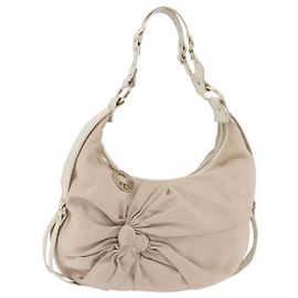 FENDI Bolsa de Ombro Canvas Couro Bege Dourado Outro