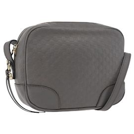 GUCCI Bolsa Guccissima em tela Micro GG e couro Outlet Cinza Dourado 449413 Outro