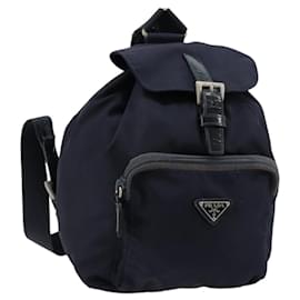 PRADA Rucksack Nylon Navy Silver Andere
