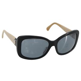 Gafas de sol CHANEL COCO Mark plástico Beige Negro CC Otro