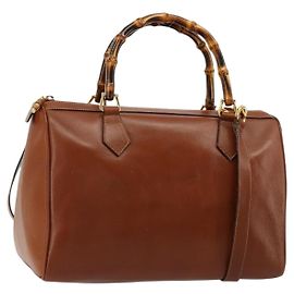 GUCCI Sac à main Bamboo Cuir 2way Marron Or 000 122 0293 Autre