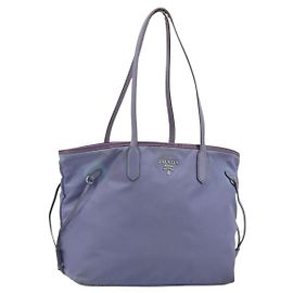 PRADA Tote Bag Nylon Purple Silver Andere