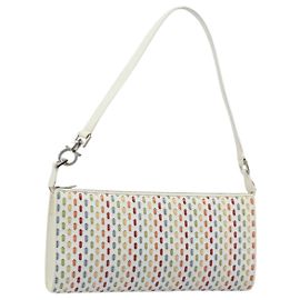Salvatore Ferragamo Gancini Shoulder Bag Leather White Silver Altro