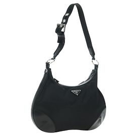 PRADA Shoulder Bag Nylon Black Silver Altro