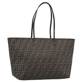 FENDI Zucca Canvas Tote Bag PVC Black Brown Altro