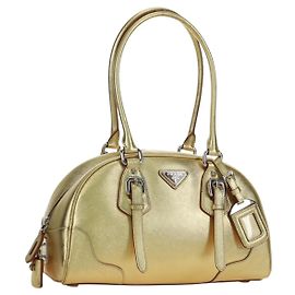 Sac à main PRADA cuir Safiano Gold Autre