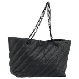BALENCIAGA Crash Shoulder Bag Leather Black 777856 Altro