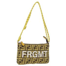 FENDI Zucca Canvas FRAGMENT Accessory Pouch Brown Silver 8BS073 Other
