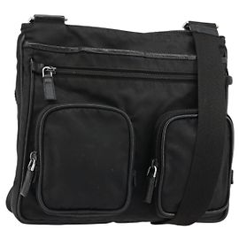 PRADA Shoulder Bag Nylon Black Silver Altro
