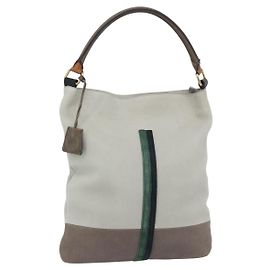 Céline CELINE Bolsa de ombro em couro cinza ouro Outro