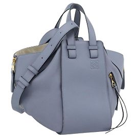 LOEWE Hammock Small Hand Bag Leather 2way Light Blue Gold Otro