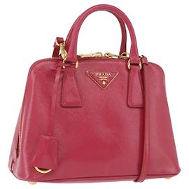 Bolsa PRADA em couro Saffiano 2way Pink Gold Outro