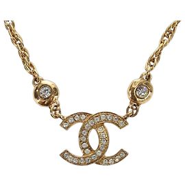 CHANEL COCO Mark Halskette Metall Goldfarben CC Andere