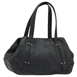 Céline CELINE Triomphe Hand Bag Leather Black Silver Altro