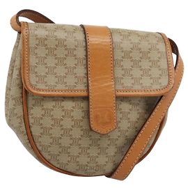 Céline CELINE Macadam Canvas Shoulder Bag PVC Beige Gold Altro