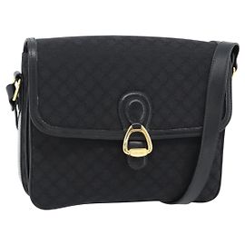 Céline CELINE Macadam Canvas Shoulder Bag Black Gold Altro