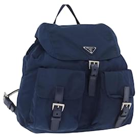 PRADA Backpack Nylon Navy Silver Other