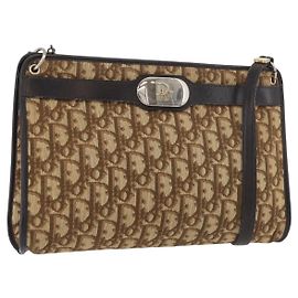 Sac à épaule Christian Dior Trotter Canvas Marron Or Autre