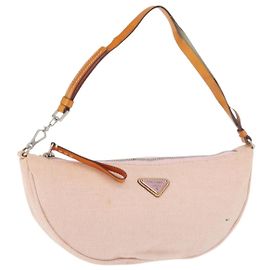 PRADA Bolsa de Acessórios Canvas Rosa Prata Outro