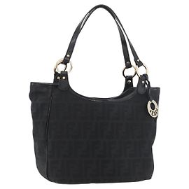 FENDI Sac cabas en toile Zucca Gold Black Autre