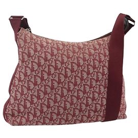 Christian Dior Trotter Canvas Shoulder Bag Red Silver Altro