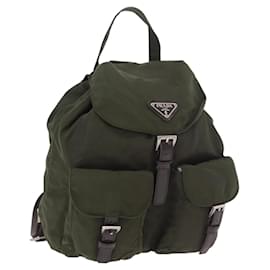 PRADA Backpack Nylon Khaki Silver Other