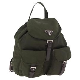 PRADA Mochila Nylon Khaki Silver Outro