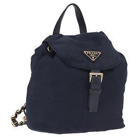 PRADA Rucksack Nylon Navy Gold Andere