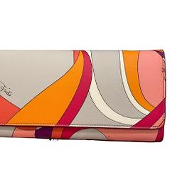 Emilio Pucci multicolored leather wallet Pink Multiple colors Orange Grey Purple