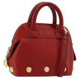 Salvatore Ferragamo Handtasche Leder 2way Gold Rot Andere