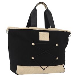 CHANEL Sport-Handtasche aus Canvas Schwarz Silber CC Andere