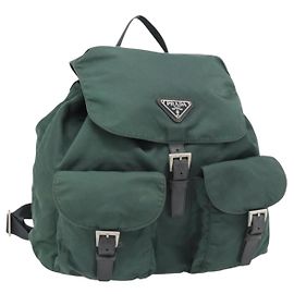 PRADA Backpack Nylon Green Silver Altro