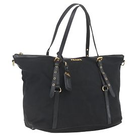 PRADA Sac Tote Nylon Noir Or Autre