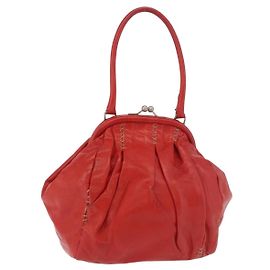 Miu Miu Handtasche Leder Rot Silber Andere