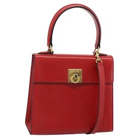Céline CELINE Handtasche Leder 2way Rot Gold Andere