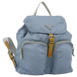 PRADA Sac à dos Nylon Bleu Clair Argent Autre