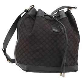 Céline CELINE Macadam Canvas Shoulder Bag Black Other