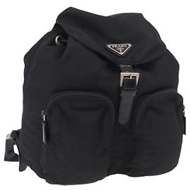PRADA Backpack Nylon Black Silver Altro