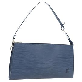 LOUIS VUITTON Epi Pochette Accessoires Pouch Blue M52945 LV Altro