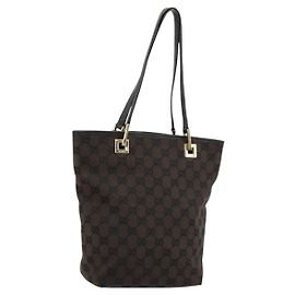 GUCCI GG Canvas Handtasche Schwarz Gold 002 1099 Andere