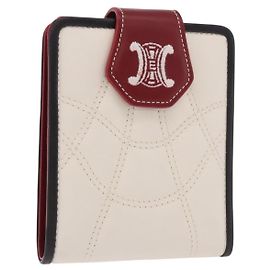 Céline CELINE Compact Wallet Leather White Silver Altro