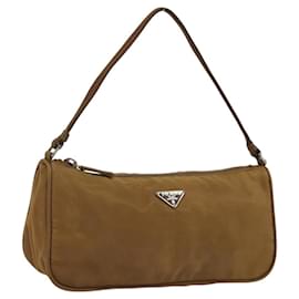 PRADA Accessory Pouch Nylon Brown Silver Other