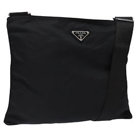 PRADA Shoulder Bag Nylon Black Silver Altro