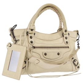 BALENCIAGA The First Handtasche Leder 2way Ivory 103208 Andere