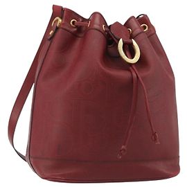Christian Dior Trotter Canvas Shoulder Bag PVC Red Gold Outro