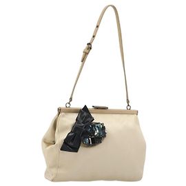 Miu Miu Accessory Pouch Satin Champagne Gold Other