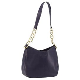 PRADA Shoulder Bag Leather Purple Gold Altro